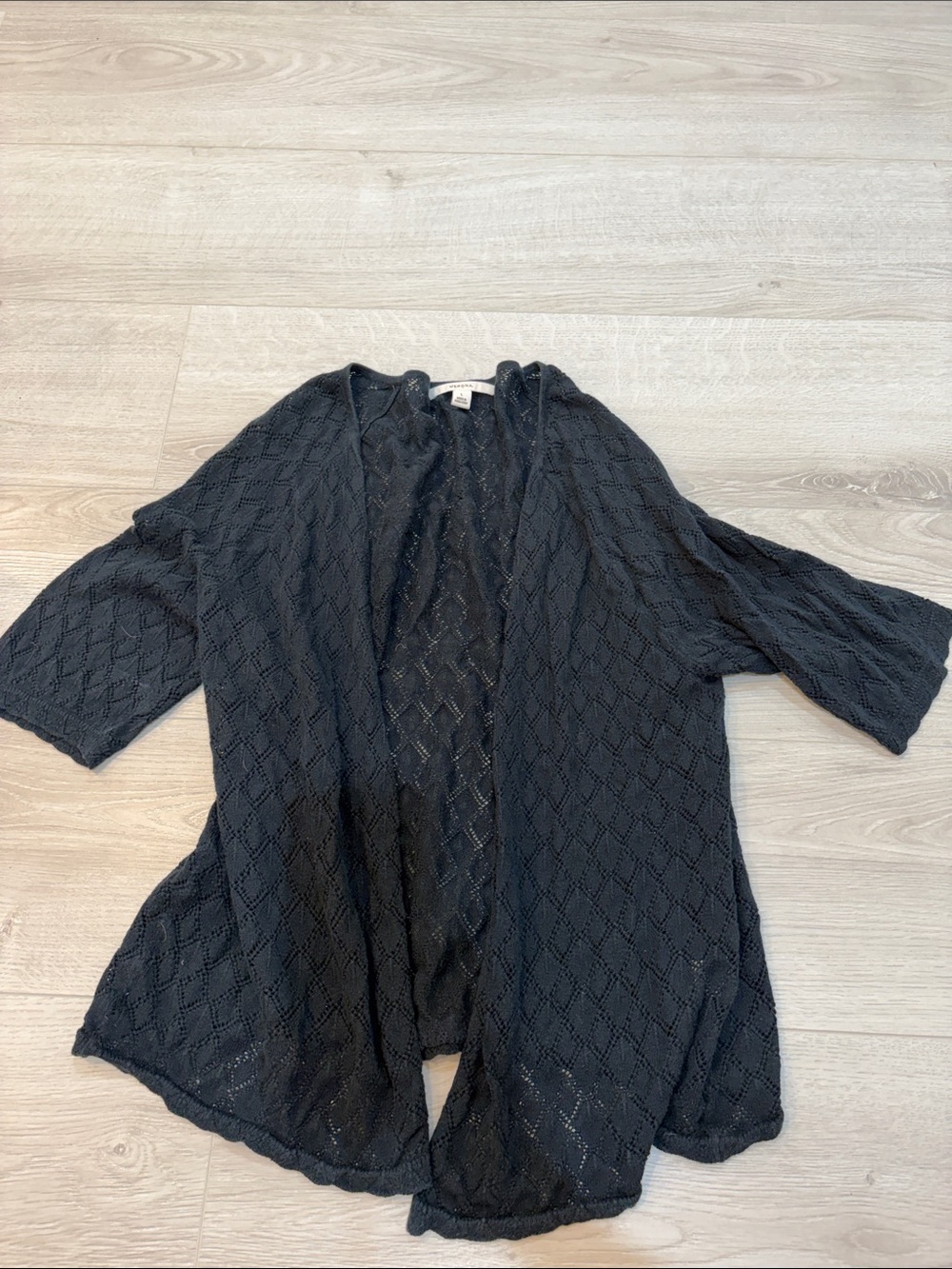 Merona Black Open-Front Knit Cardigan Sweater